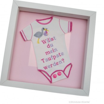 Baby Body im Rahmen Taufpate